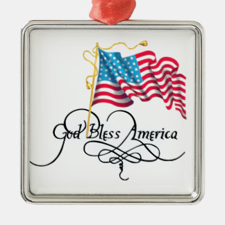 God Bless America Metal Tree Decoration