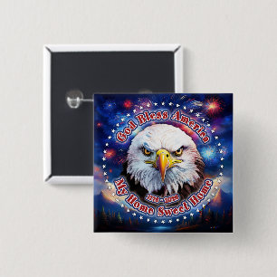 God Bless America My Home Brown Eagle Fireworks M 15 Cm Square Badge