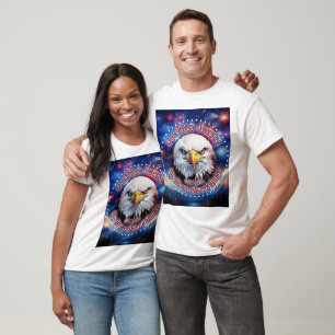 God Bless America My Home Brown Eagle Fireworks M T-Shirt