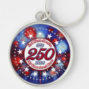 God Bless America My Home Sweet Home Graphic FireW Key Ring