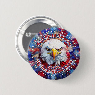 God Bless America My Home Sweet Home Red Eagle Fir 6 Cm Round Badge