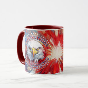 God Bless America My Home Sweet Home Red Eagle Fir Mug