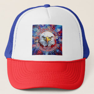 God Bless America My Home Sweet Home Red Eagle Fir Trucker Hat
