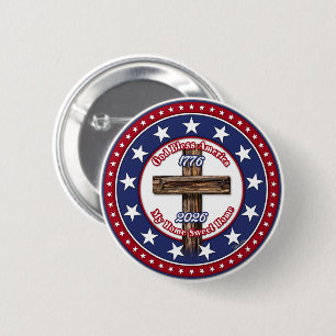 God Bless America My Home Sweet Home Rugged Cross 6 Cm Round Badge