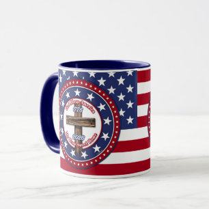 God Bless America My Home Sweet Home Rugged Cross Mug