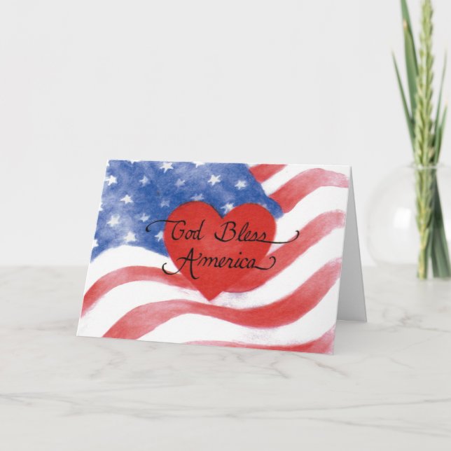 God Bless America Note Card Blank Card (Front)
