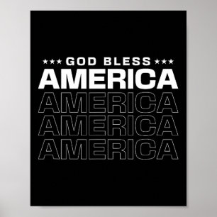 God Bless America Patriotic 4th Of July For Memori Poster