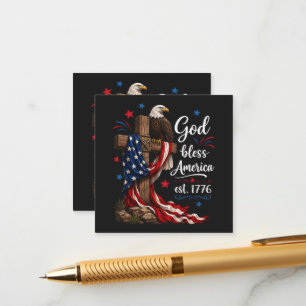 God Bless America Patriotic Cross Enclosure Card