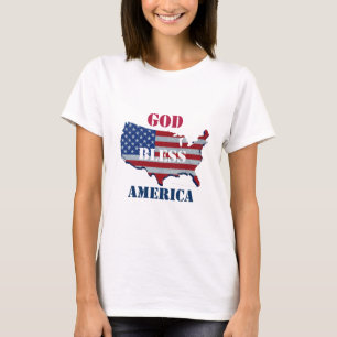 God Bless America Patriotic Design T-Shirt