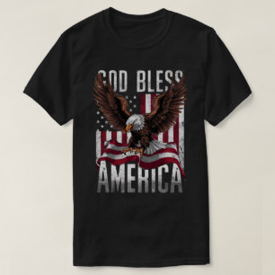 God Bless America Patriotic Flag Bald Eagle T-Shirt