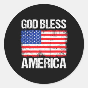 God Bless America Patriotic Happy 4th Of July For Classic Round Sticker