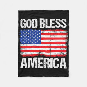 God Bless America Patriotic Happy 4th Of July For Fleece Blanket