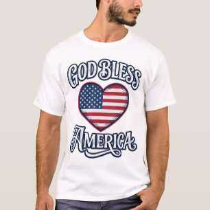 God Bless America Patriotic Heart Shirt Design_1