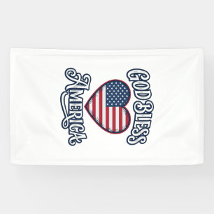 God Bless America Patriotic Heart Shirt Design_1 Banner