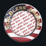 God Bless America Patriotic Photo Frame Magnet<br><div class="desc">* Add a photo to customise this magnet, choose from the round or square shape options, too. * Patriotic USA gift ideas for Veteran's Day, Memorial Day, or add a photo of a location. *** * The Frames4you Store has photo frames for holidays, birthdays, special events or just for fun....</div>