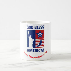 "God Bless America" Patriotic Symbols Custom Coffee Mug