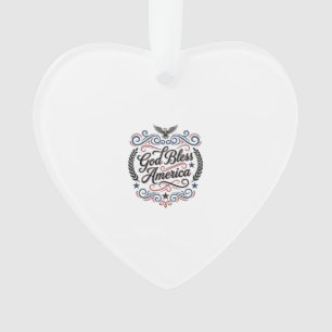 God Bless America Patriotic Vintage Eagle T-Shirt Ornament