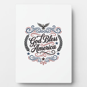 God Bless America Patriotic Vintage Eagle T-Shirt Plaque