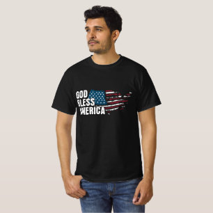 God Bless America Patriotic Vintage USA Flag T-Shirt