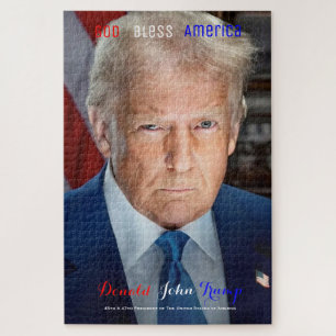 God Bless America President Trump Jigsaw Puzzle