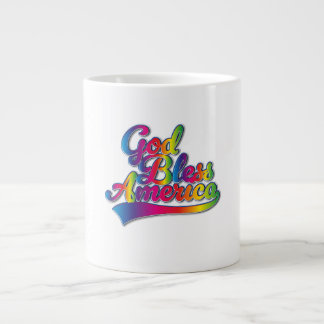 God Bless America Rainbow logo Large Coffee Mug