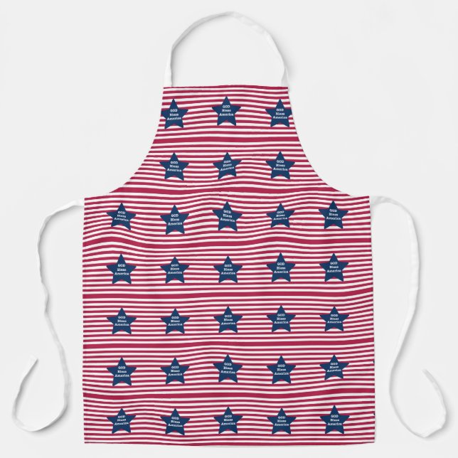 God Bless America Red White And Blue  Apron (Front)