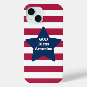 God Bless America Red White And Blue  iPhone 15 Case
