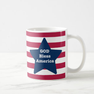 God Bless America Red White And Blue Coffee Mug