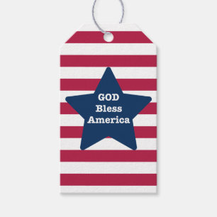 God Bless America Red White And Blue  Gift Tags