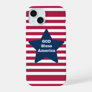 God Bless America Red White And Blue iPhone 15 Case
