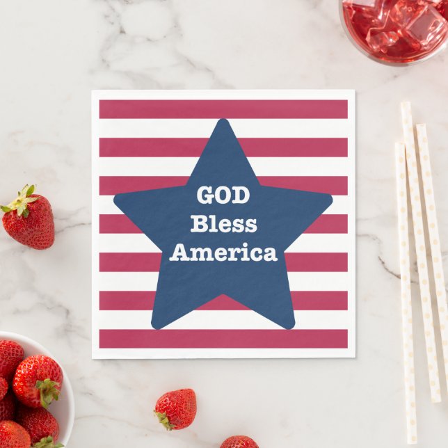 God Bless America Red White And Blue  Napkin (Insitu)