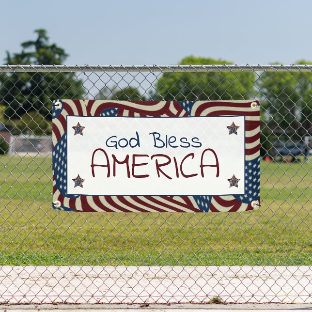 God Bless America Red White Blue Flags Banner (Creator Uploaded)
