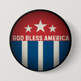 God Bless America Retro 7.5 Cm Round Badge