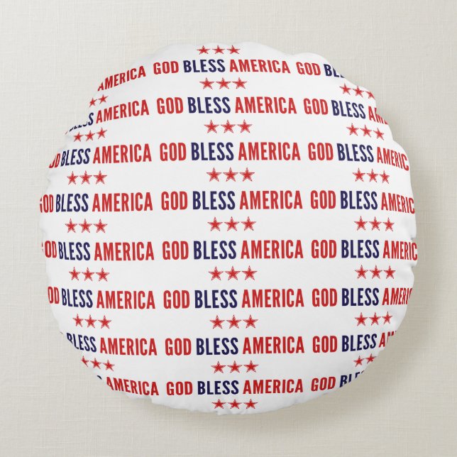 God Bless America Round Cushion (Front)