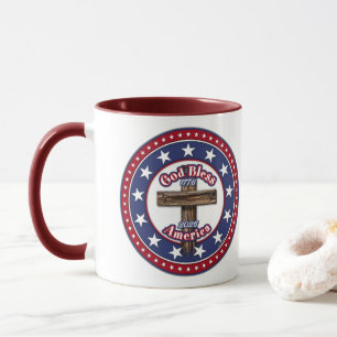 God Bless America Rugged Cross 1776-2026 Mug