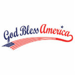 God Bless America Standing Photo Sculpture<br><div class="desc">God Bless America in script,  with an American Flag. Show your pride in our country and in the Creator of all things. Keep God in our country! Perfect for Christian Republicans.</div>