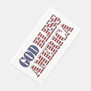 God Bless America Stars and Stripes Patriotic Napkin