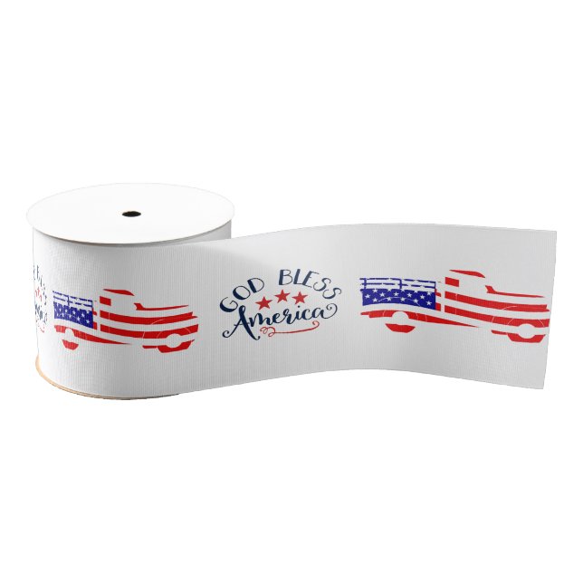 God bless America truck Grosgrain Ribbon (Spool)
