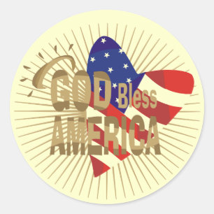 God Bless America Tshirts and Gifts Classic Round Sticker