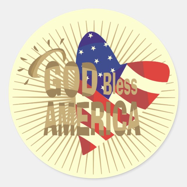 God Bless America Tshirts and Gifts Classic Round Sticker (Front)