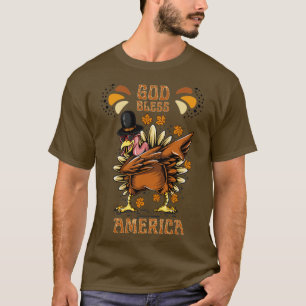 God Bless America Turkey Design T-Shirt