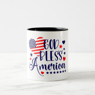 God bless america Two-Tone coffee mug