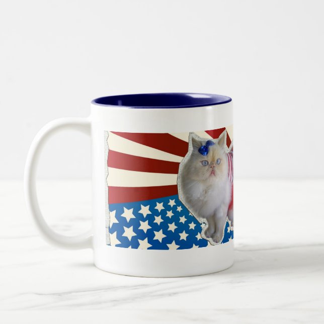 God Bless America Two-Tone Coffee Mug (Left)