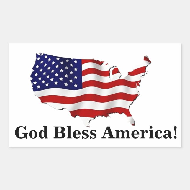 God Bless America United States Flag Sticker (Front)