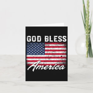 God Bless America Usa Flag 4th Of July Patriotic  Card