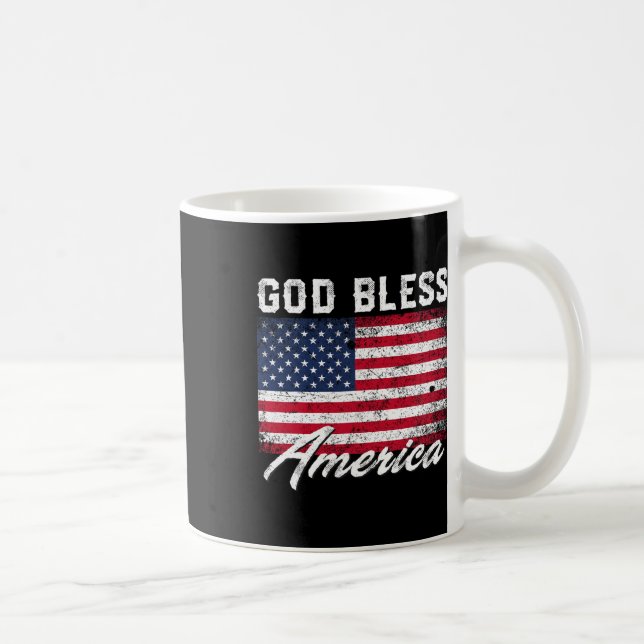 God Bless America Usa Flag 4th Of July Patriotic  Coffee Mug (Right)