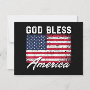 God Bless America USA Flag 4th of July Patriotic Invitation