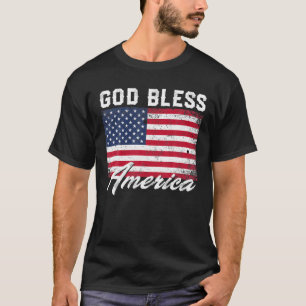 God Bless America USA Flag 4Th Of July Patriotic T-Shirt