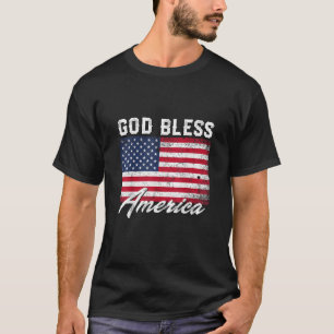 God Bless America USA Flag 4th of July Patriotic T-Shirt