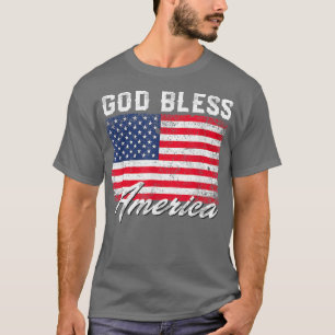 God Bless America USA Flag 4th Of July Patriotic T-Shirt
